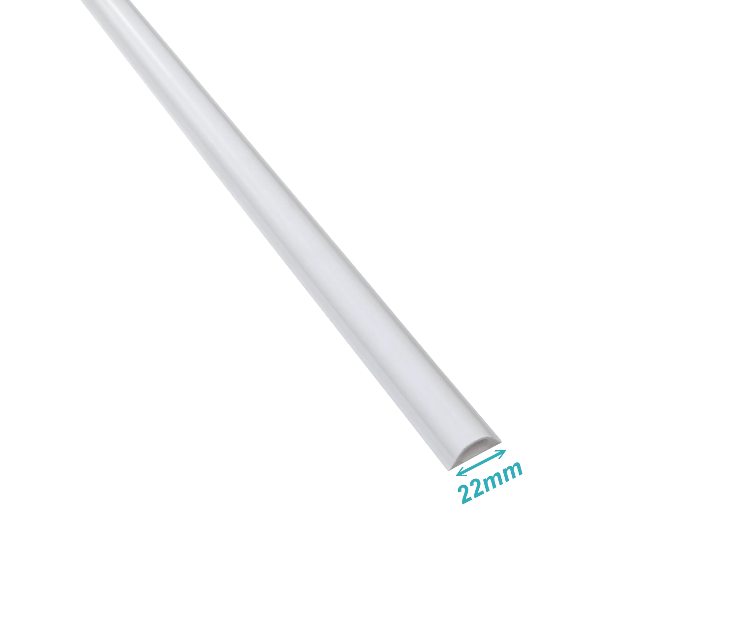LINKCHIP 25x10mm 2mt 1,15mm-Tapa 1mm-Base PVC Canaleta de Piso Blanca 1