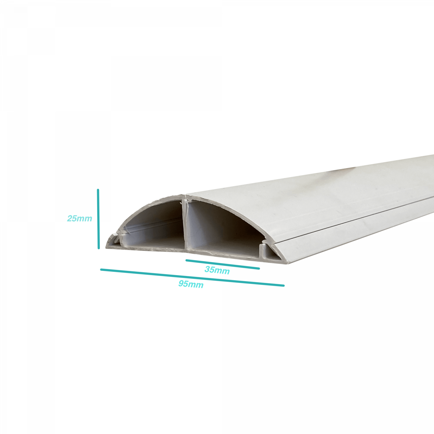 Canaleta de Piso LINKCHIP 100x25mm, 2m, PVC Blanco, Espesor 2.15mm x 1.90mm 1