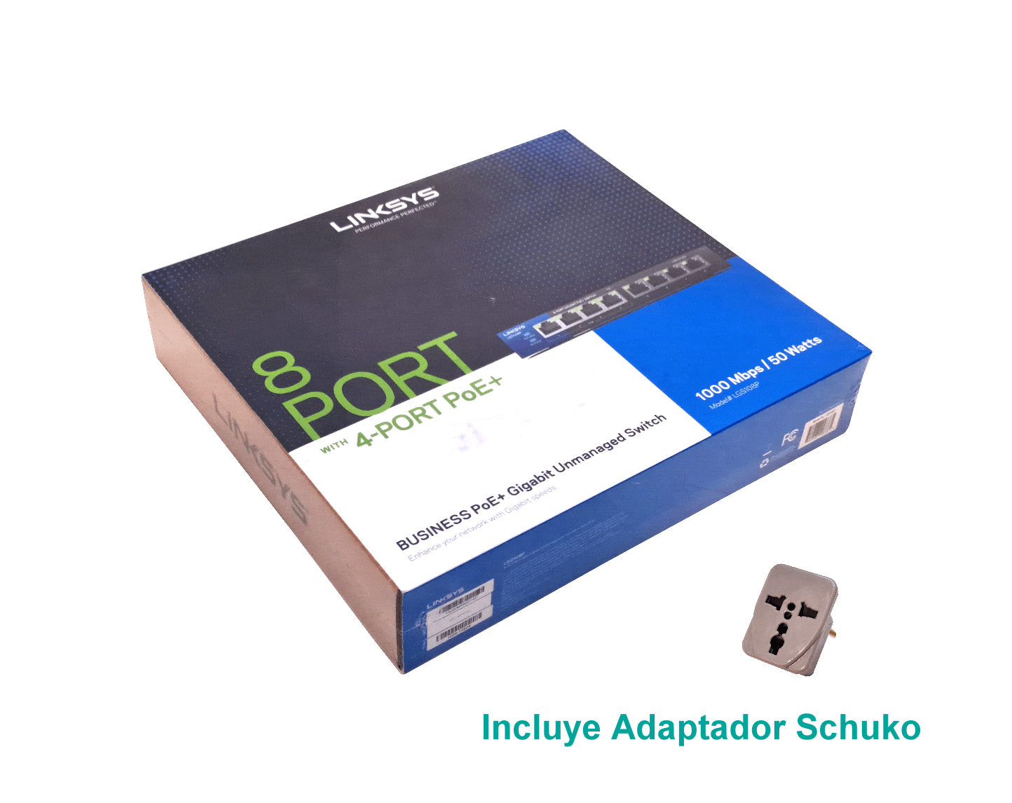 Switch Gigabit PoE de escritorio para empresas de 8 puertos Linksys LGS108P 1
