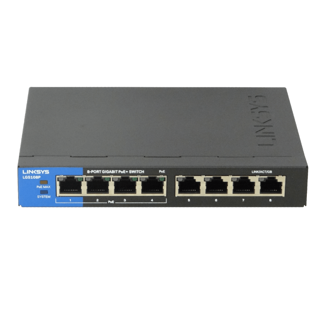 Switch Gigabit PoE de escritorio para empresas de 8 puertos Linksys LGS108P 4