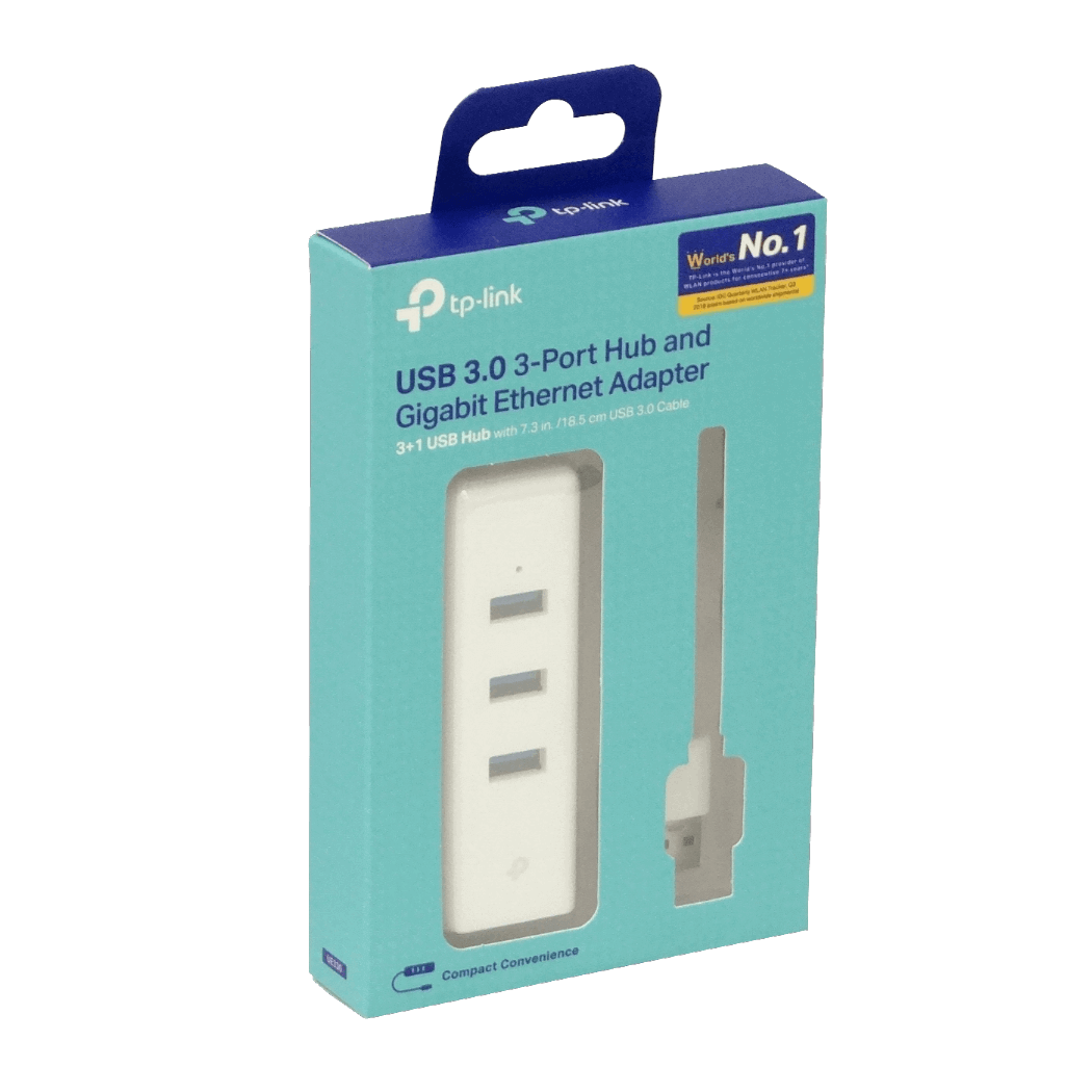 Adaptador TP-Link USB 2 en 1 con Hub de 3 Puertos USB 3.0 y Adaptador Ethernet Gigabit 3