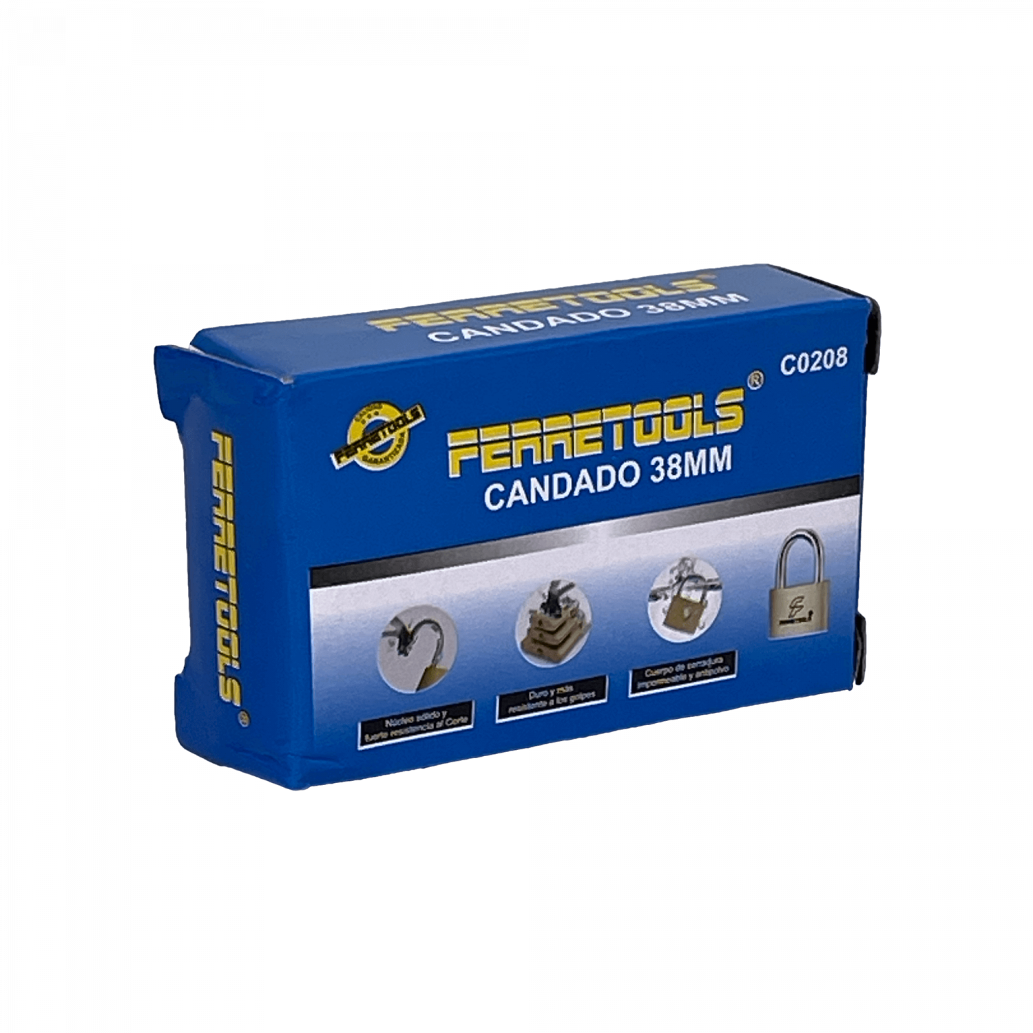 FERRETOOLS Candado 38mm Tres-Llaves-19mm C0208 2