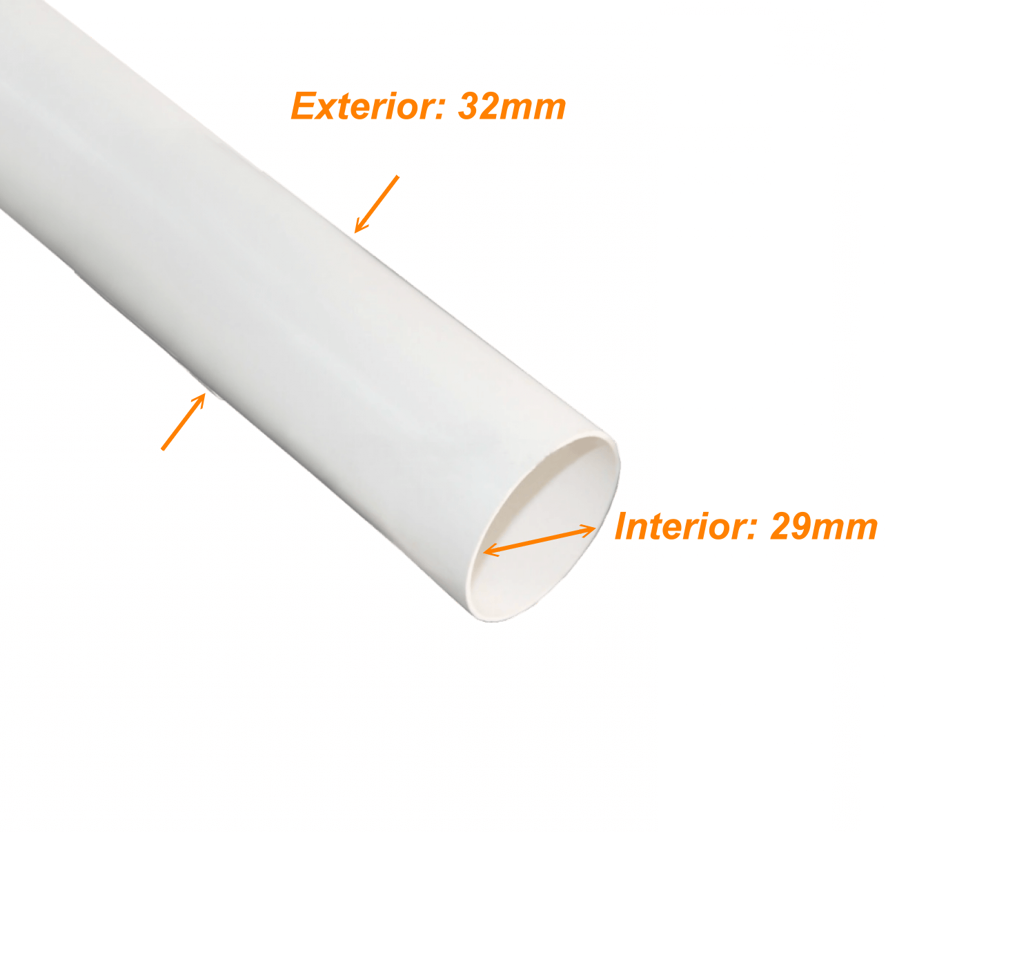 Tubo conduit LinkChip PVC32W-3 blanco 32mm x 1.5mm largo 3m 1