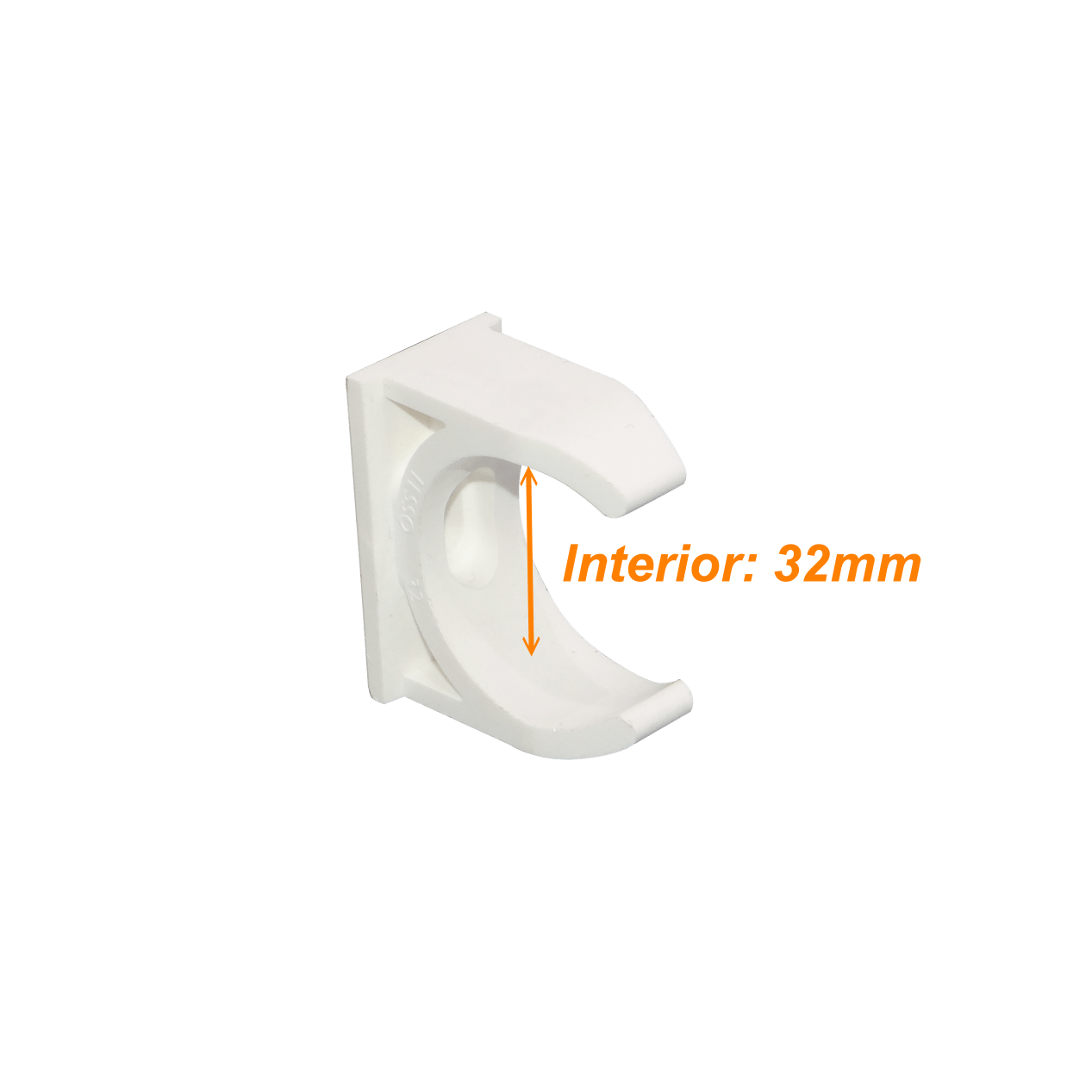 LINKCHIP 32mm Soporte Fijacion Abrazadera p/Tubo PVC Blanco Tornillo 2
