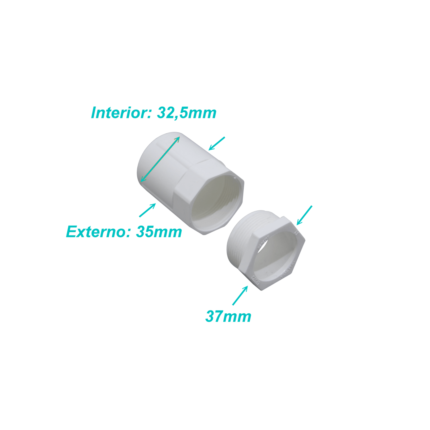 LINKCHIP 32mm Blanca Salida de Caja PVC para Tubo 2