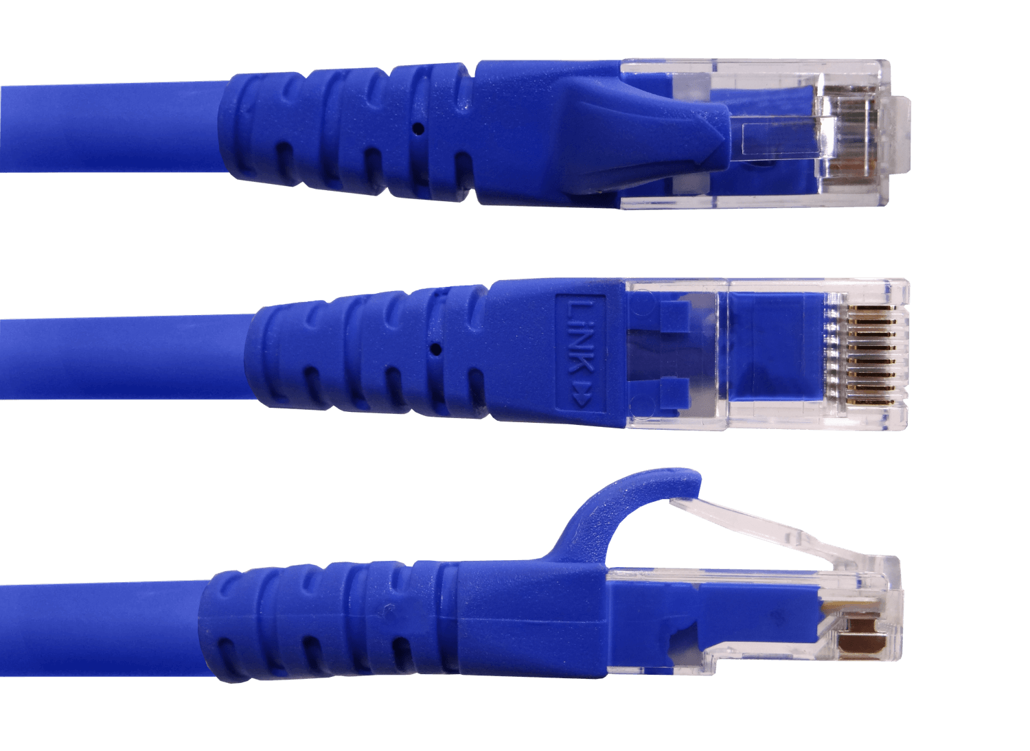 Pack x4 Cable Patch LINKMADE Cat6 Azul 30cm LSZH Inyectado Multifilar 3