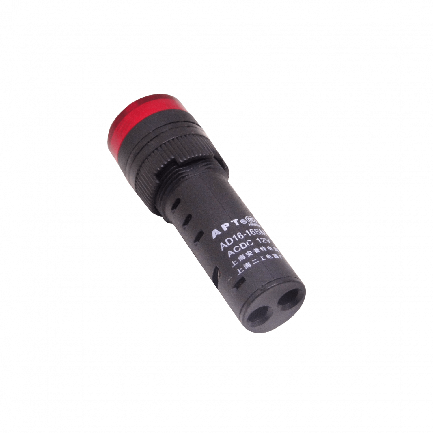 Rojo Buzzer Luz Piloto LED 12VDC/AC 15mm-diam 19mm-cabeza 55mm-altura 2