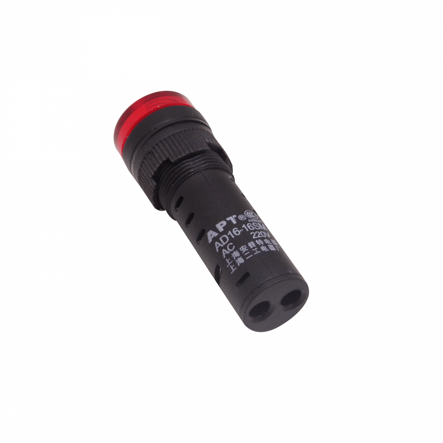 Luz Piloto LED Roja 220VAC Cabeza 19mm Altura 55mm Diámetro 15mm 2
