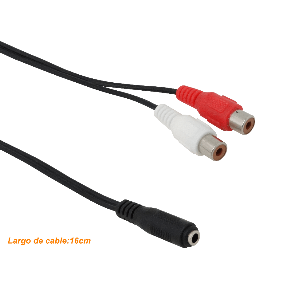 Cable de Audio 3.5mm Hembra a 2 RCA Hembra, 15cm 1