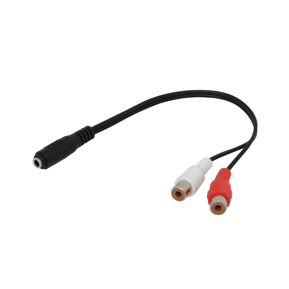 Cable de Audio 3.5mm Hembra a 2 RCA Hembra, 15cm 2