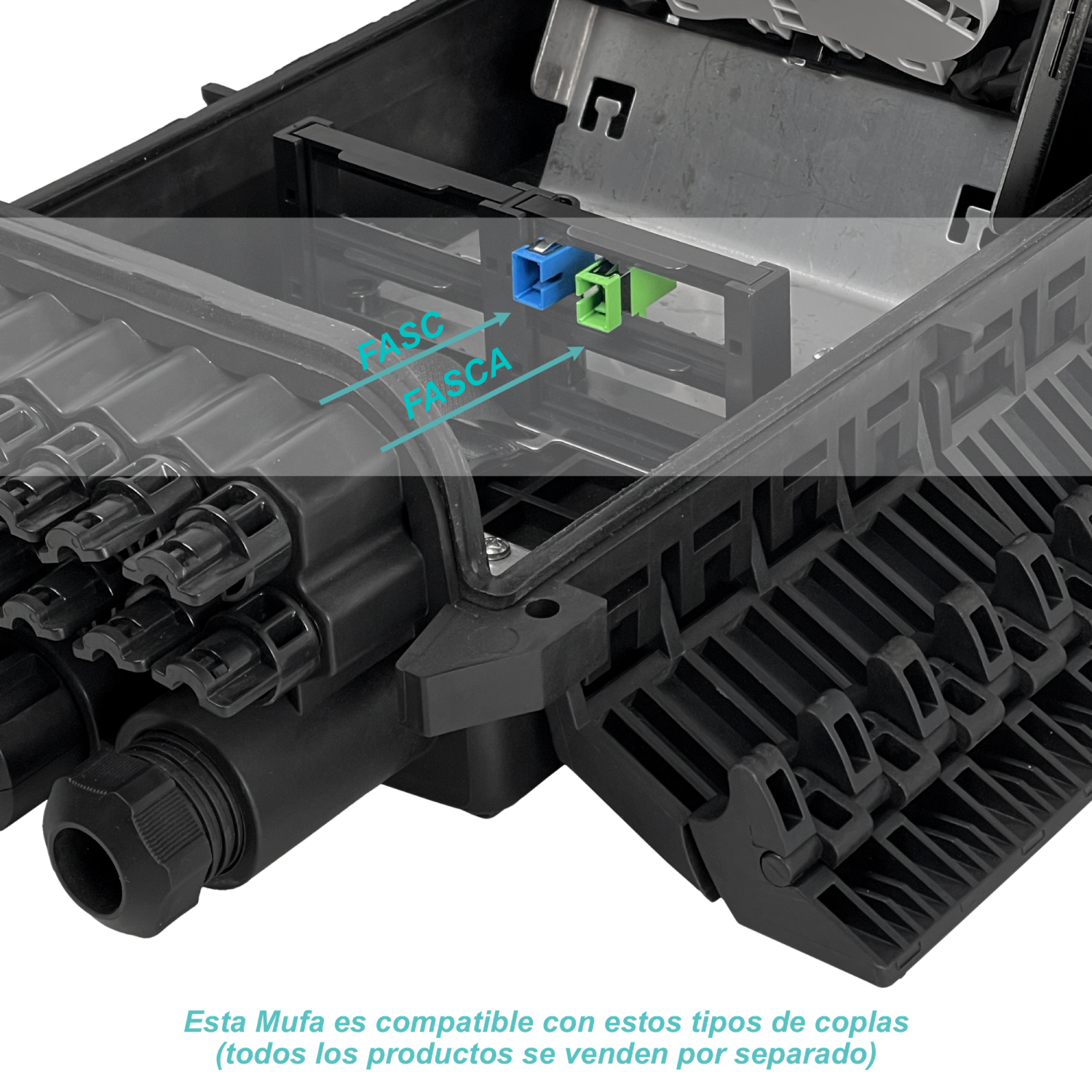Caja de Empalme de Fibra Óptica 96 Fusiones IP68 Negra - BOX-96N 1
