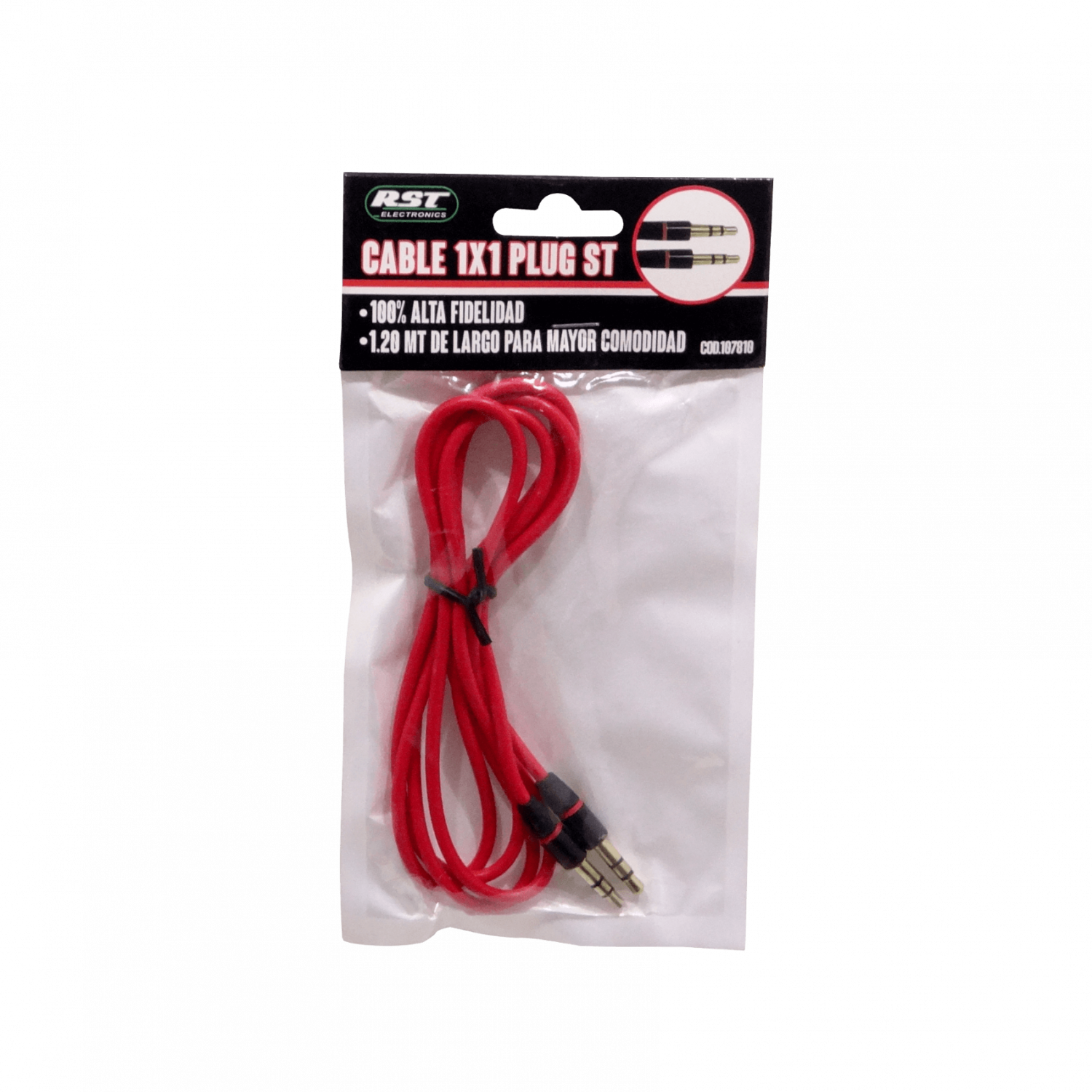 Cable de Audio 3.5mm Macho a Macho, 1.2m, Estéreo, Negro 5