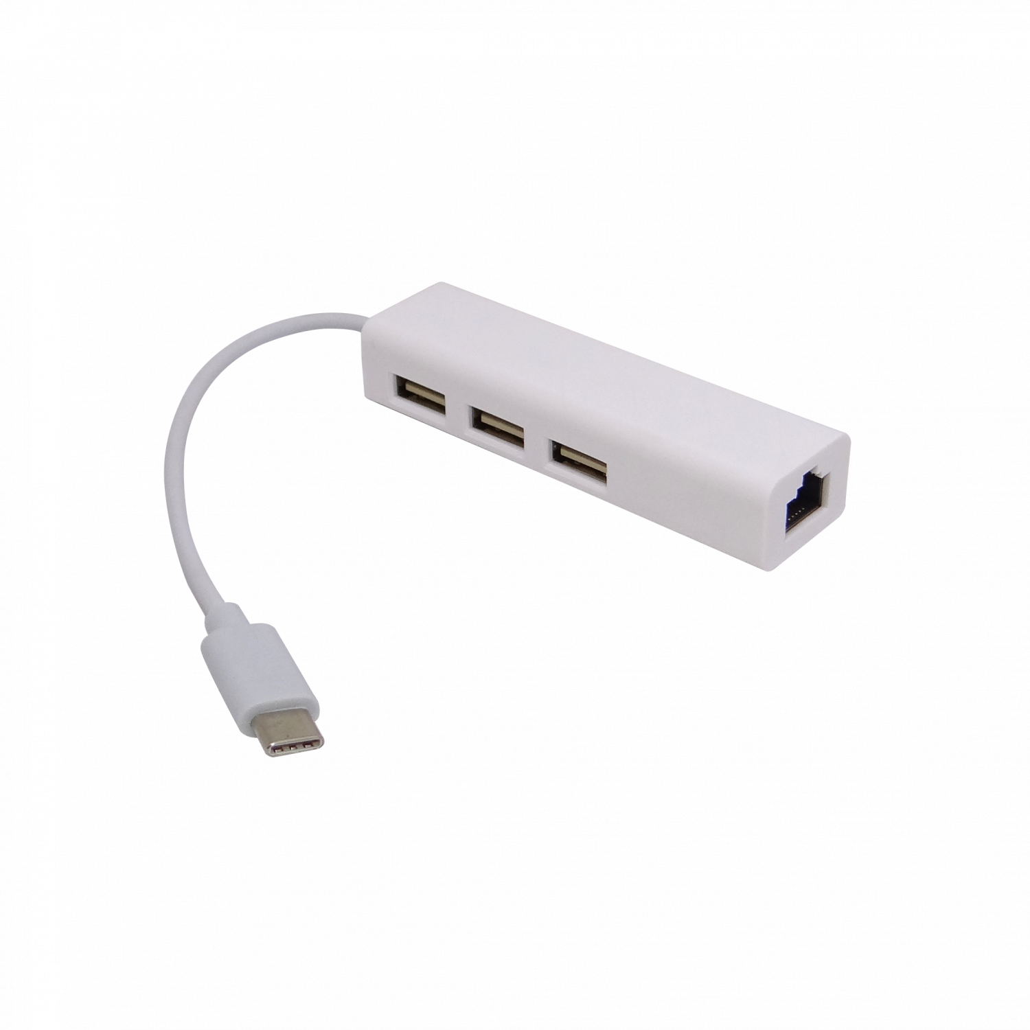 Adaptador USB-C a Ethernet RJ45 10/100mbps con hub 3 puertos 1