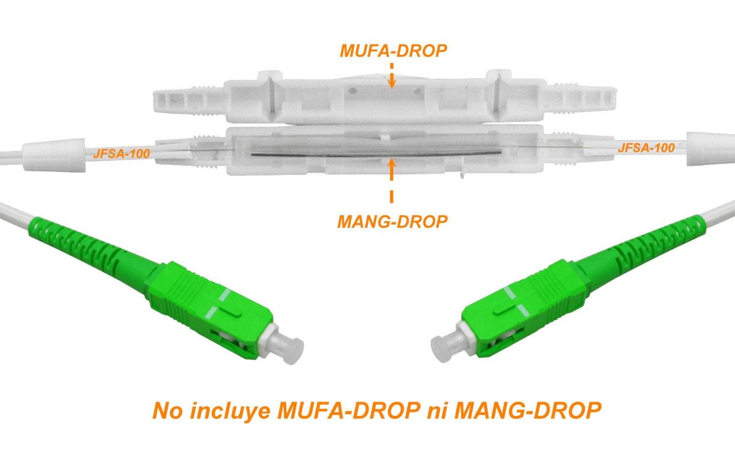 Cable fibra optica Blanco Drop 100m SC/APC Monomodo SM SX Pigtail JFSA-100 1