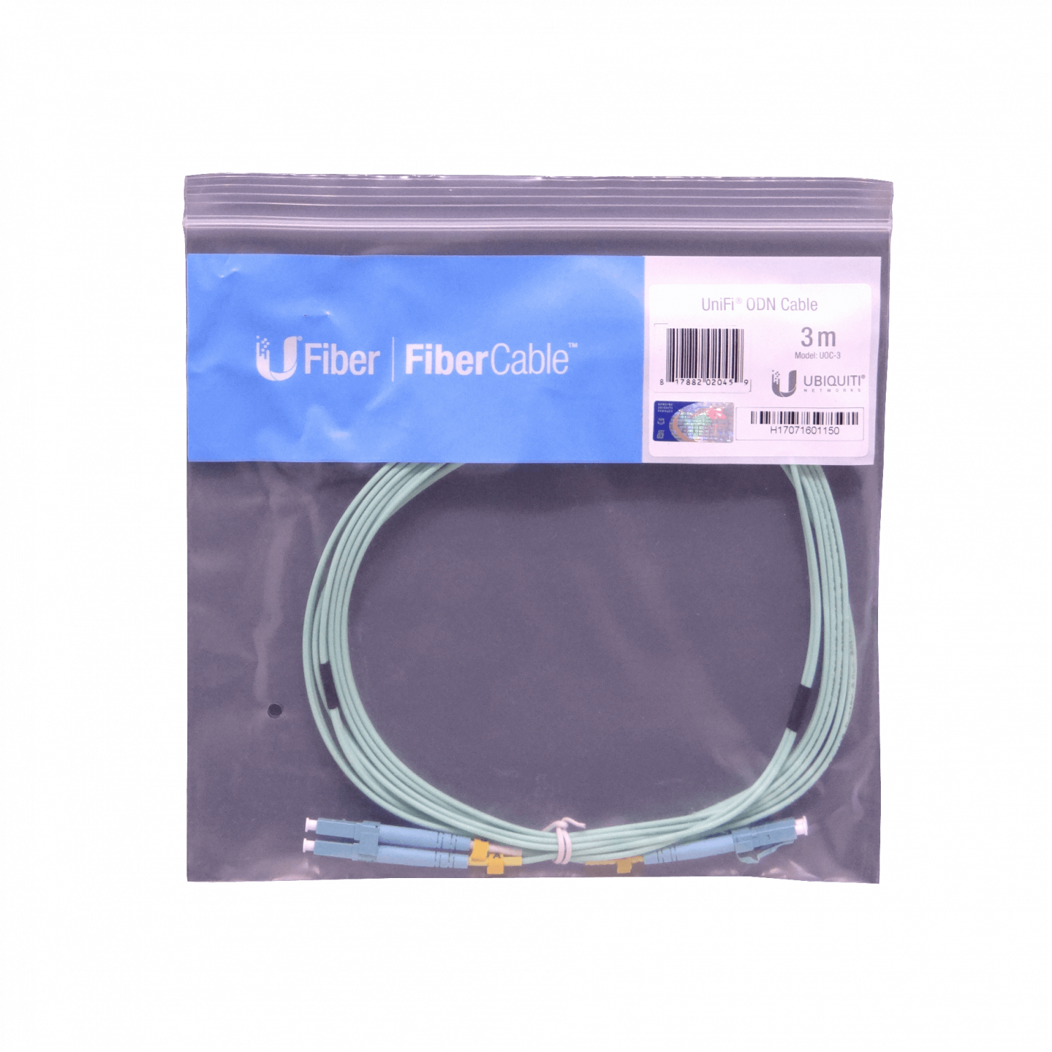 Jumper Fibra Ubiquiti UOC-3 - LC-LC OM3, Multimodo Duplex, 3m, 50/125µm 2