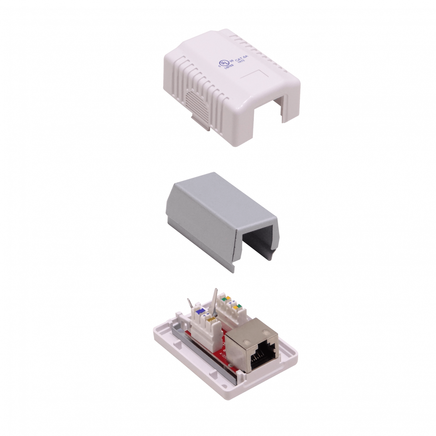 LINKMADE Roseta 1-RJ45 Cat6a Blindada Blanca C6A Punchable 1