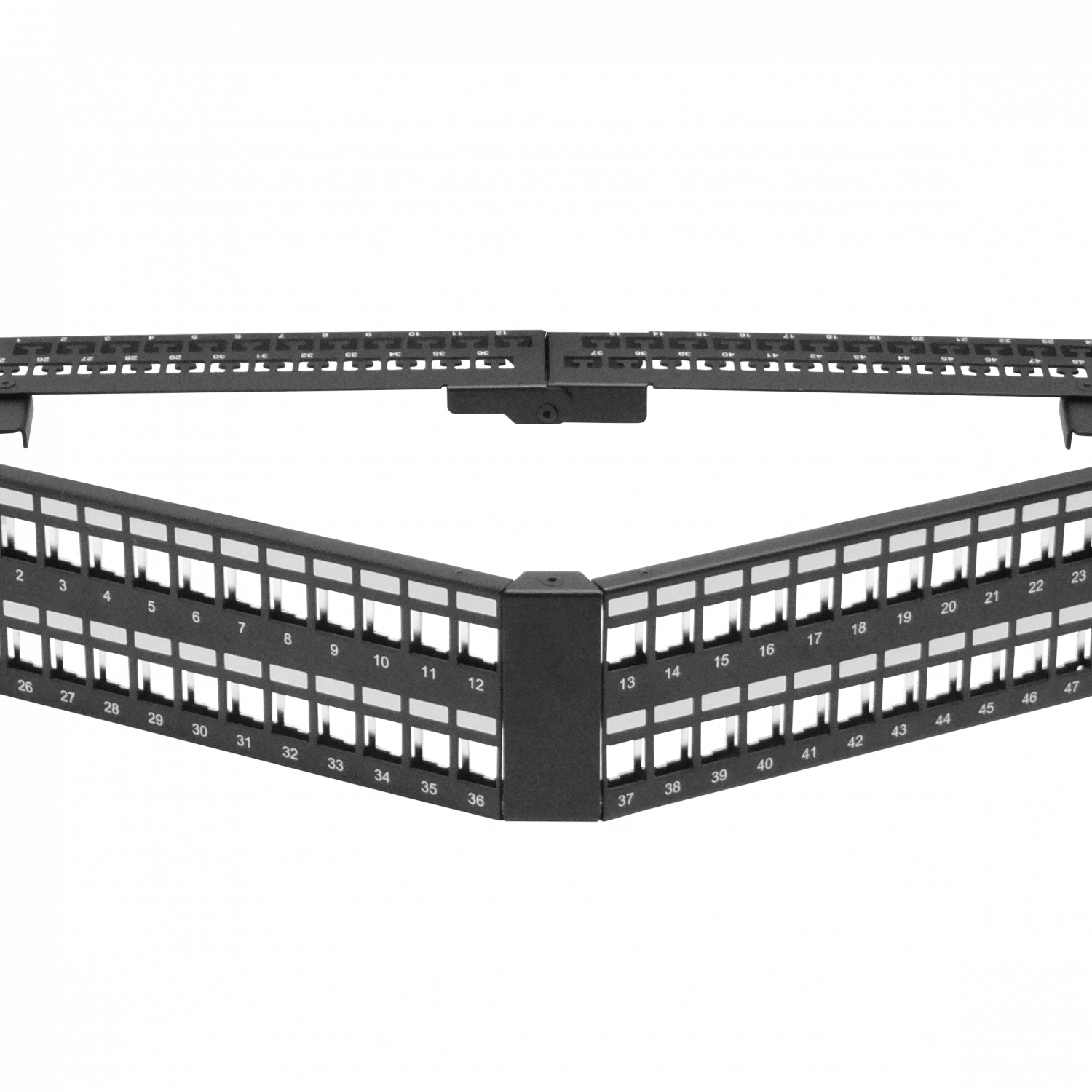 Patch Panel LINKMADE PP148L 2U 48 Keystone Angular Metalico Vacio 1