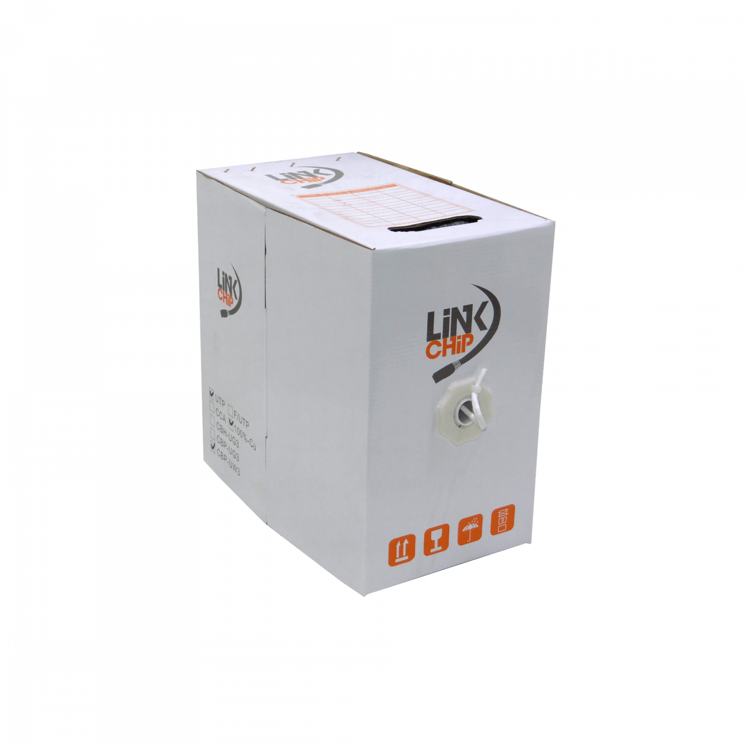 Caja Cable UTP LINKCHIP Cat5e Blanco AWG24/0.45mm PVC Unifilar 305mt 2