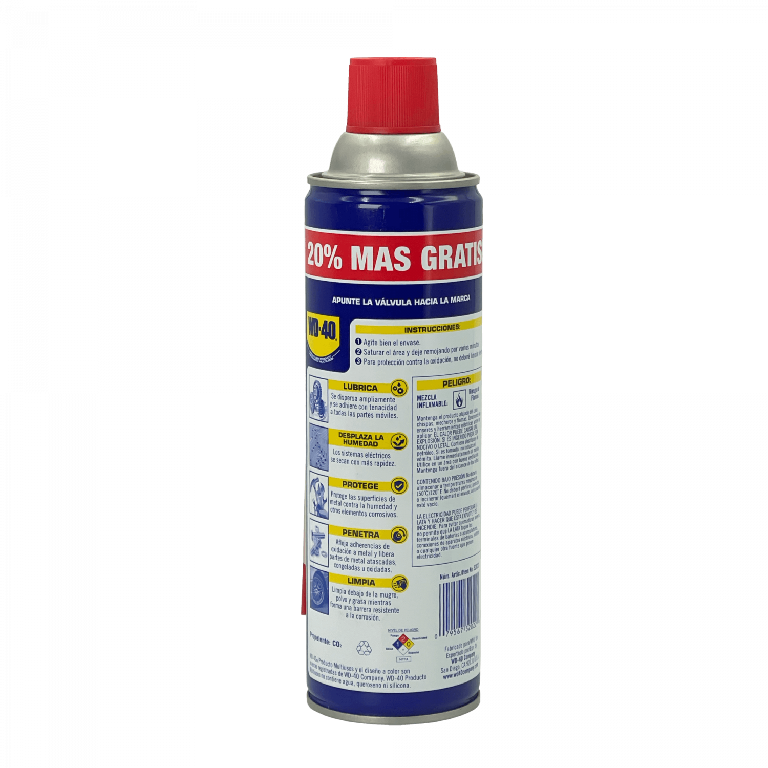 Spray WD-40 multiuso 311gr 382ml CO2 anti-corrosivo Item No. 52011 2