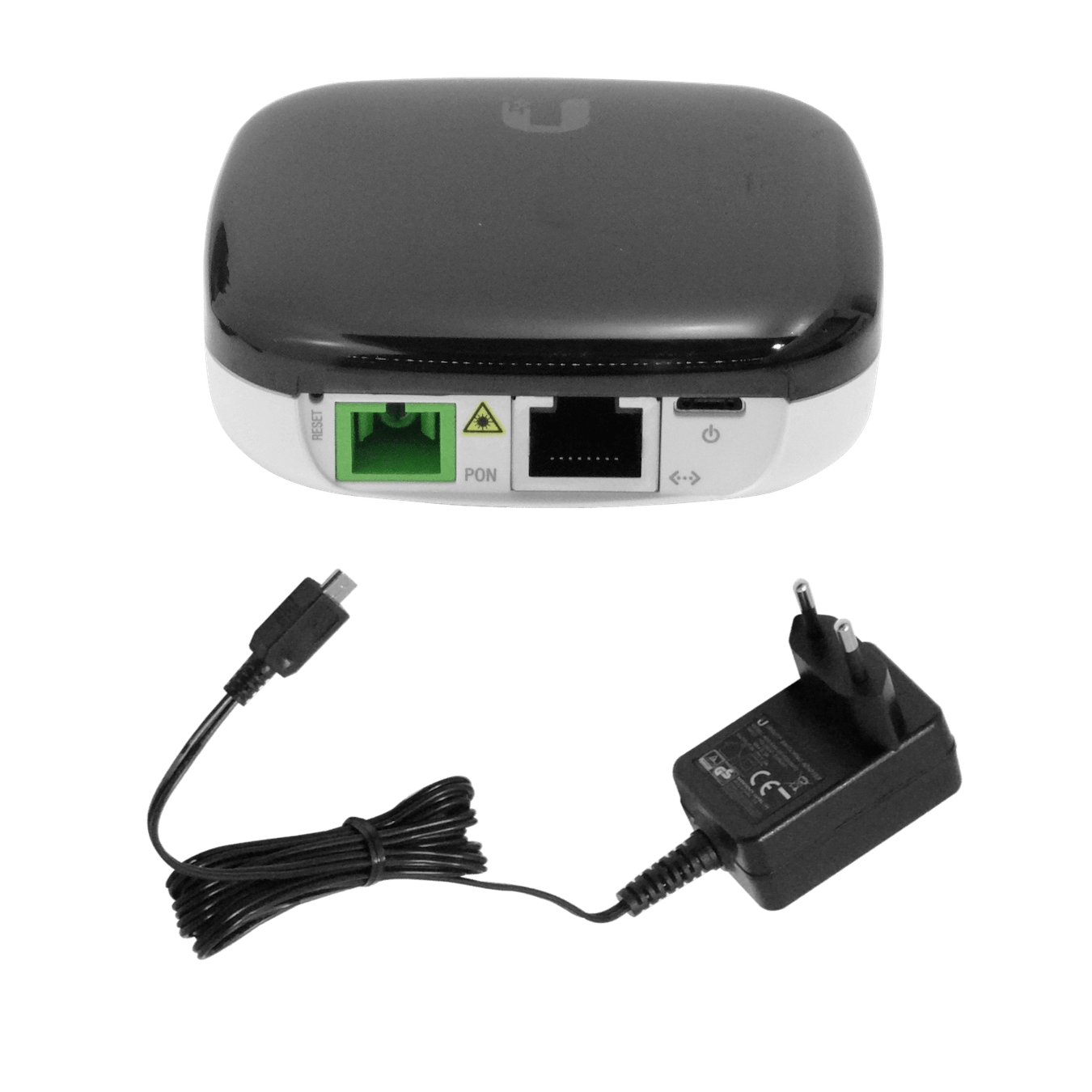 GPON ONU con Fuente PoE24V, SC/APC, 1x Gigabit Ethernet, Sin Pantalla, Monomodo, Ubiquiti UF-LOCO 2