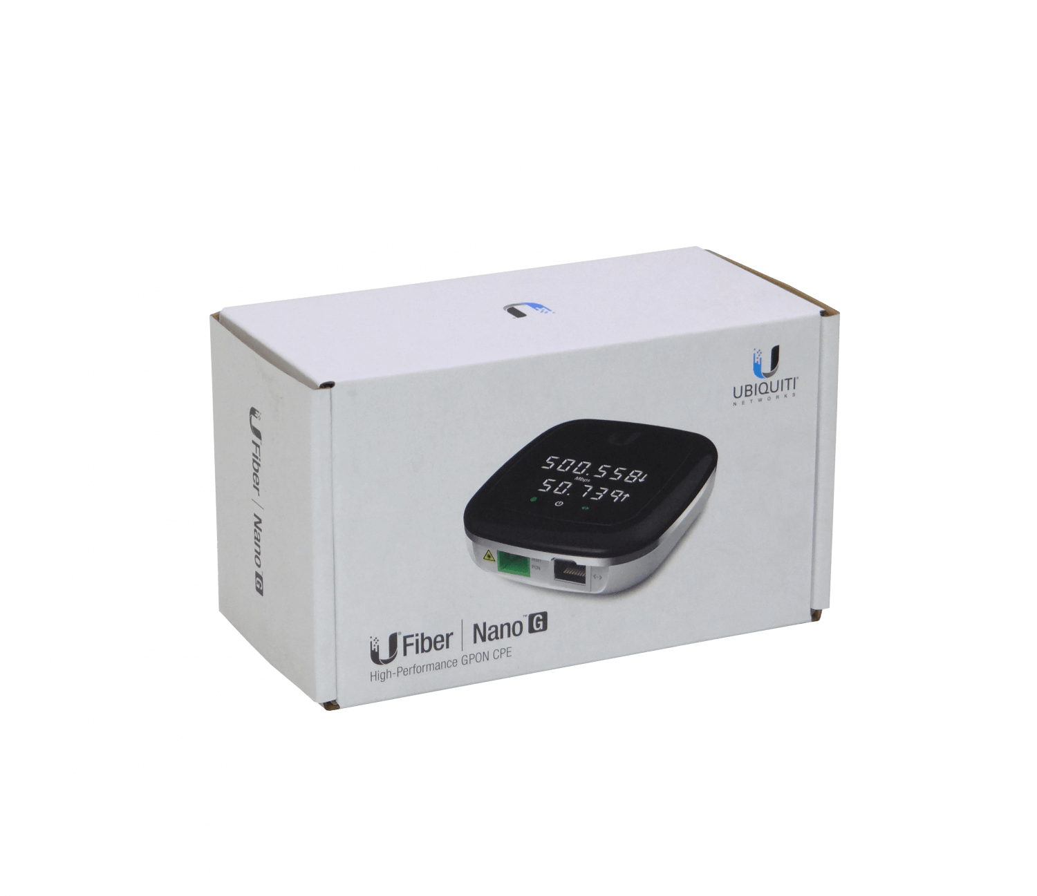 GPON ONU con Pantalla y PoE24V, SC/APC, 1x Gigabit Ethernet, Monomodo, Ubiquiti UF-NANO 3