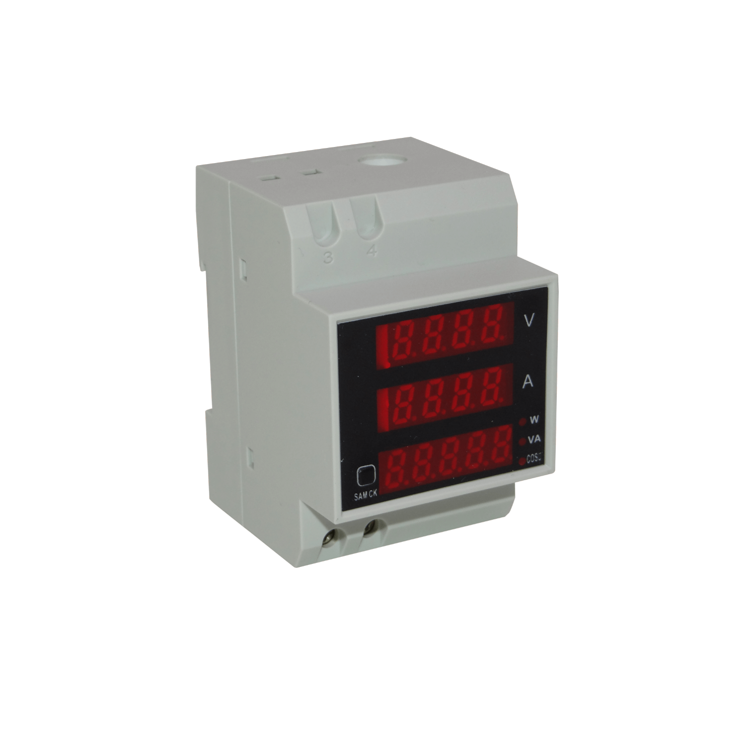 Medidor AC Volt Ampere Watt Coseno FactorPotencia VA RielDin 300V/100A 4