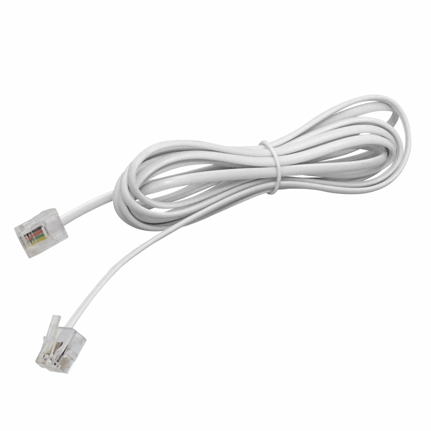 2mt 6P2C Cable Telefonico 2-Conductores RJ11 M-M Blanco 200cm 2