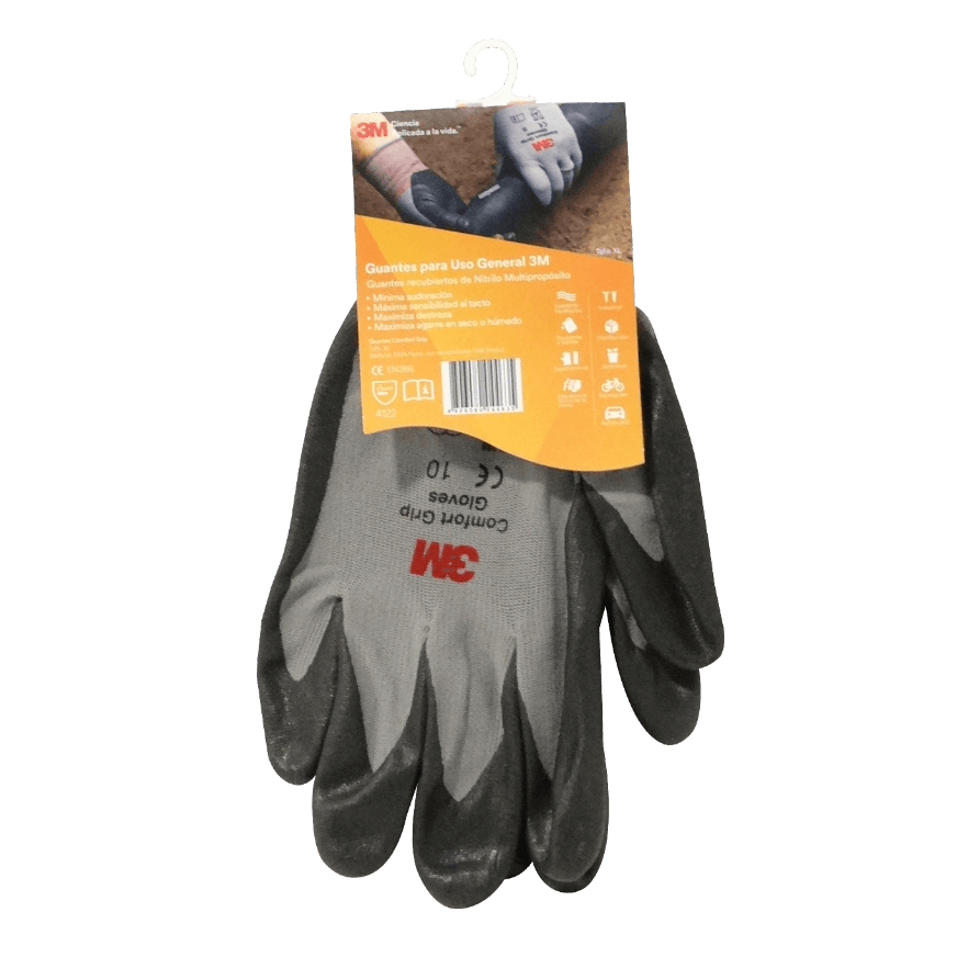 Guantes de Espuma Nitrilo Fibra Nylon 3M Talla-XL(10) 2
