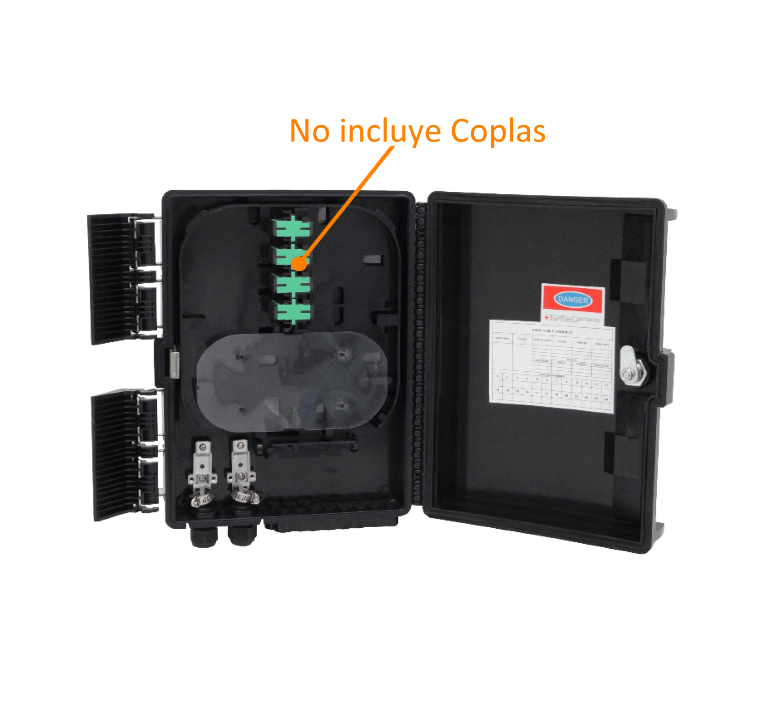 Caja NAP de Fibra Óptica 16 Puertos Negra IP65 con Llave - BOX-16N 1