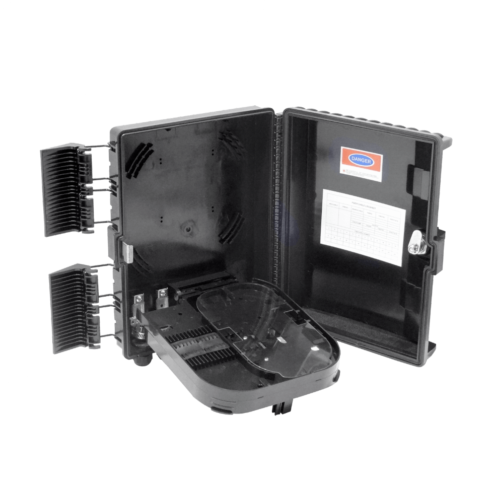 Caja NAP de Fibra Óptica 16 Puertos Negra IP65 con Llave - BOX-16N 8