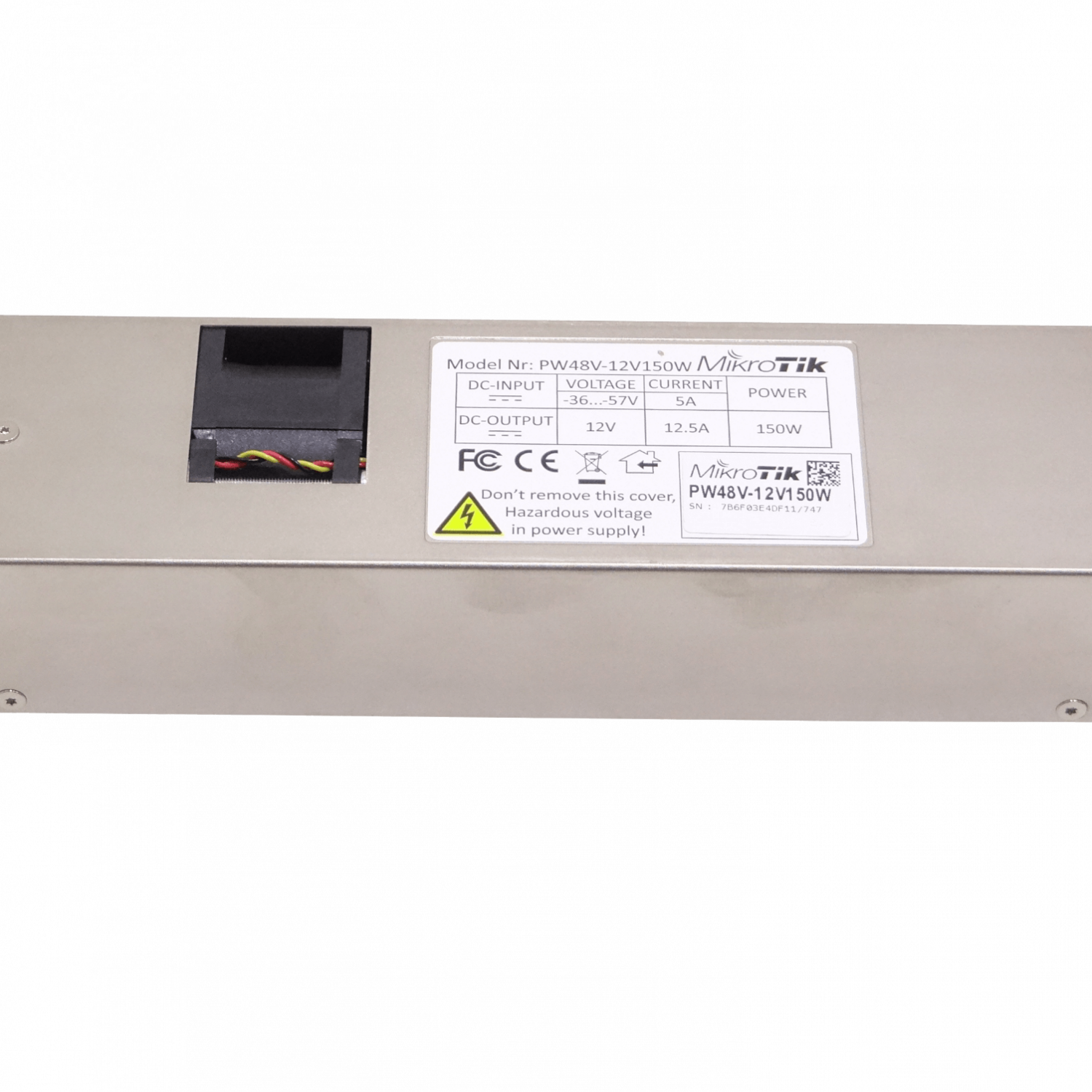 MIKROTIK Telco in-36/-57VDC 5A out-12VDC 12,5A Fuente p/CCR1072-1G-8S+ 1