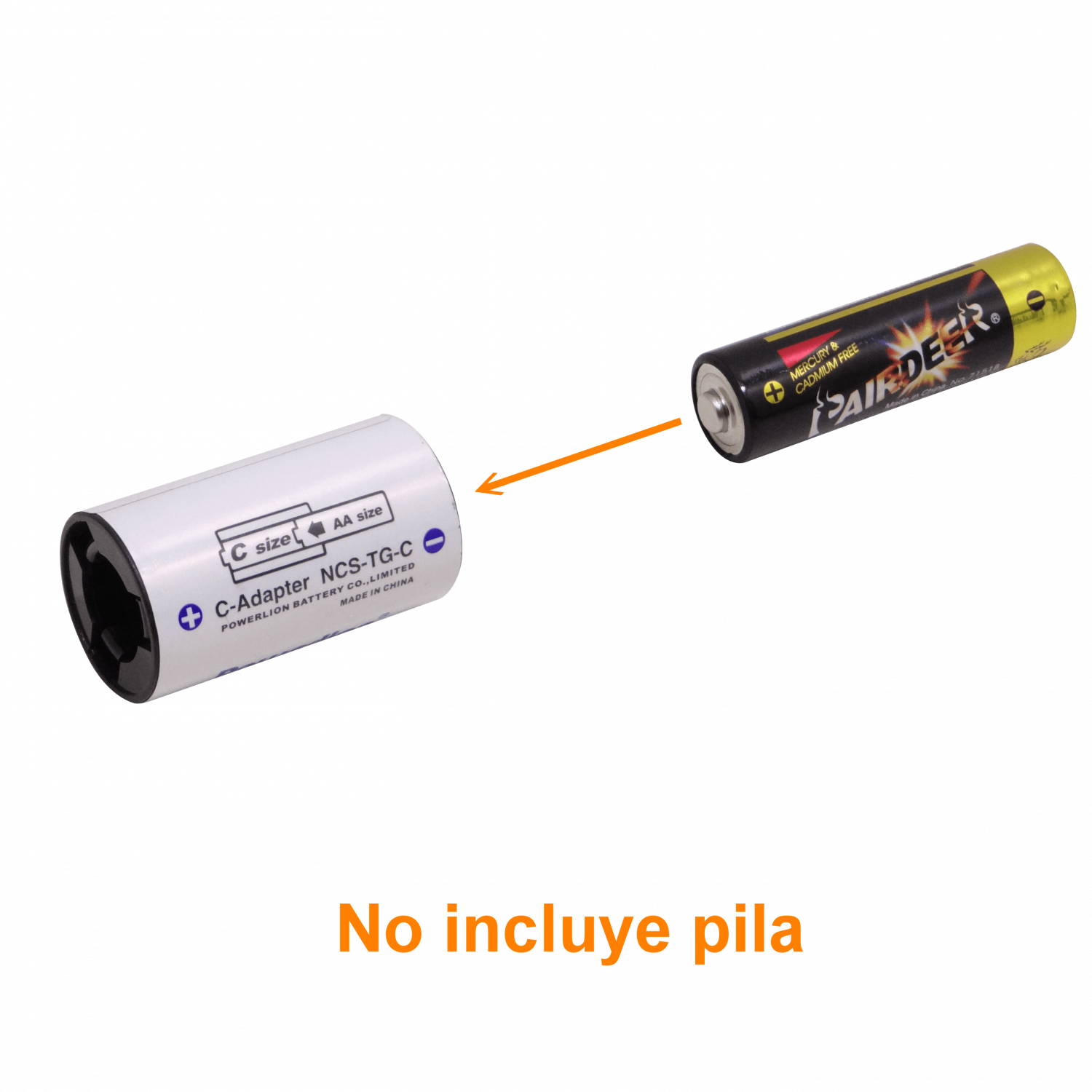 POWERLION Convertidor Pila-AA a Pila-C LR14 1,5V 4