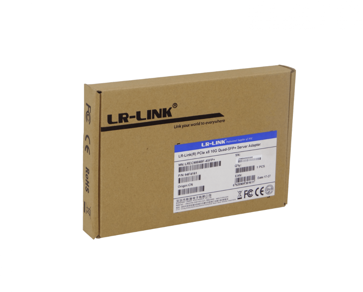 Tarjeta de Red PCIe x8 LR-LINK LREC9804BF-4SFP+ - Cuatro Puertos 10G SFP+, Intel XL710 2