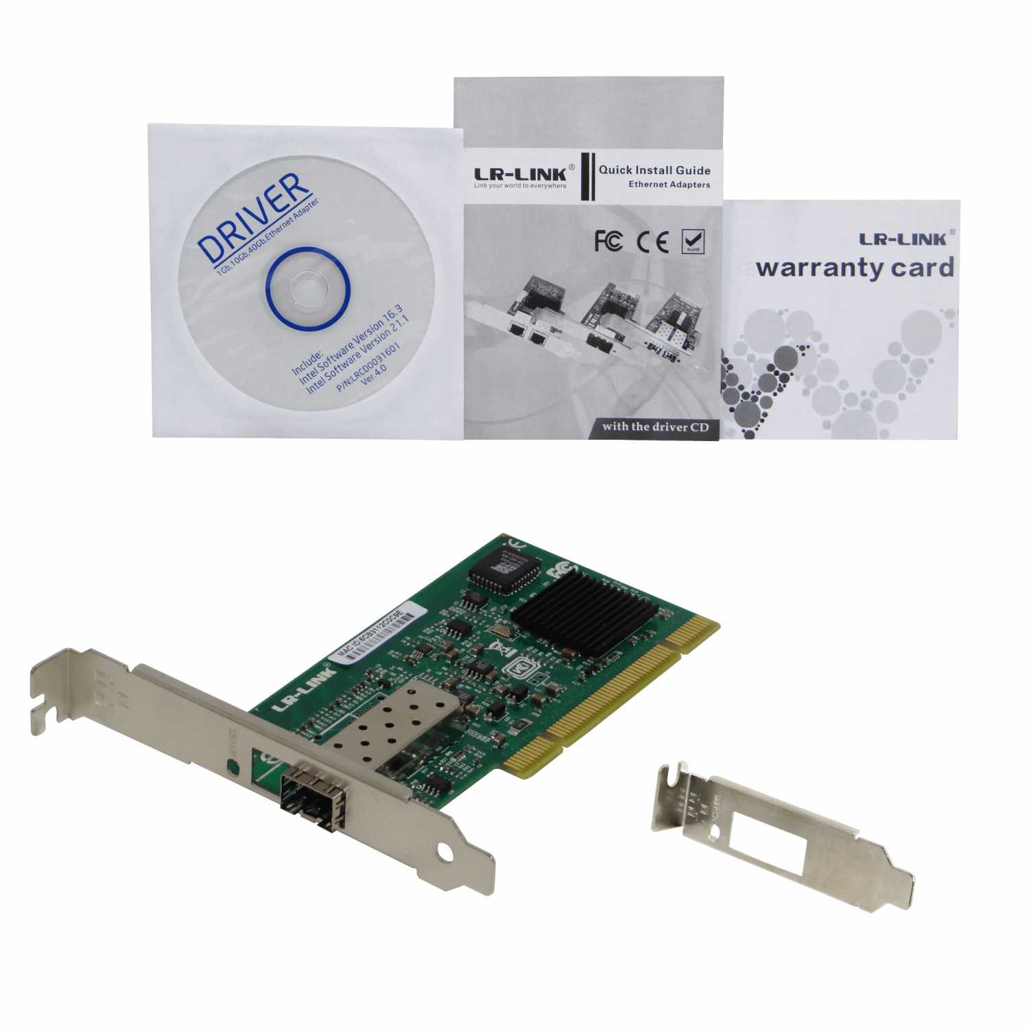 Tarjeta de Red PCI LR-LINK LREC7210PF-SFP - Puerto Único Gigabit SFP, Intel 82545EB 3