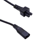 Fig8-C8-Macho Trebol-C5-Hembra Cable Poder 30cm Negro 10A 3x0,75mm - Miniatura 2