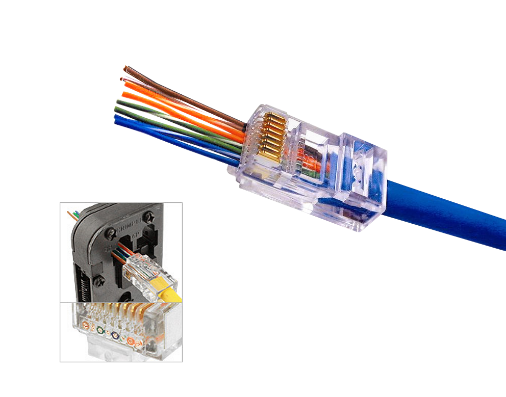 Conectores RJ45 XINTYLINK CAT5E UTP Bolsa 50 Orificios 1.0mm 5