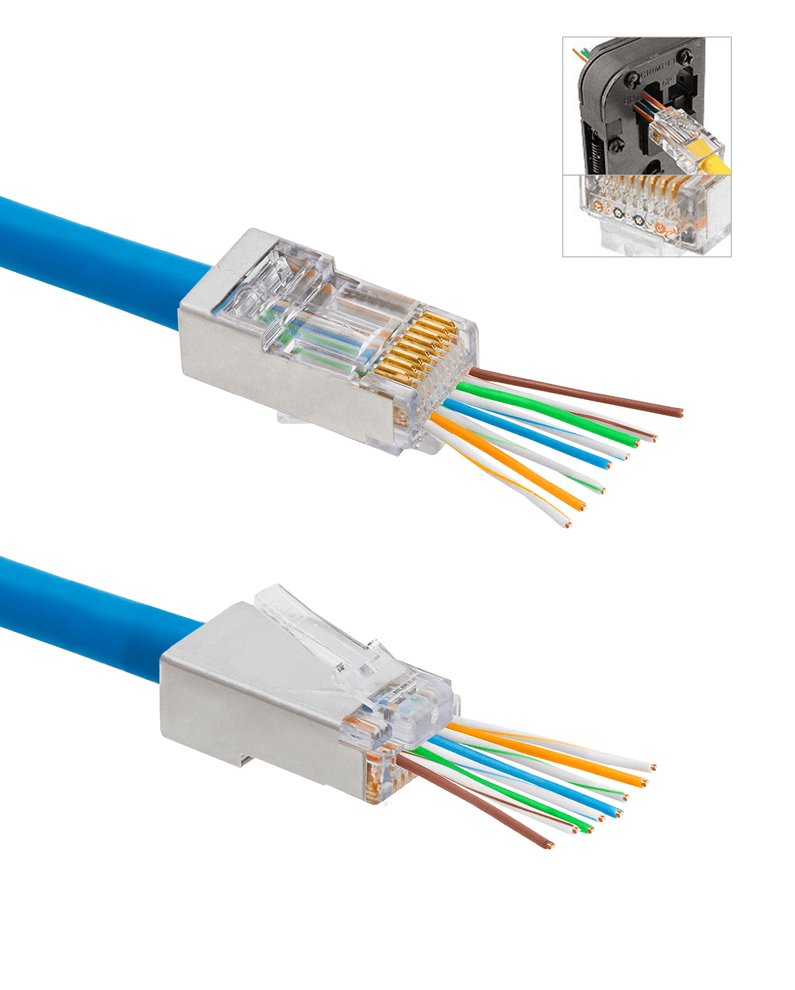 Conectores RJ45 XINTYLINK CAT5E STP FTP Bolsa 50 Orificios 1mm 5