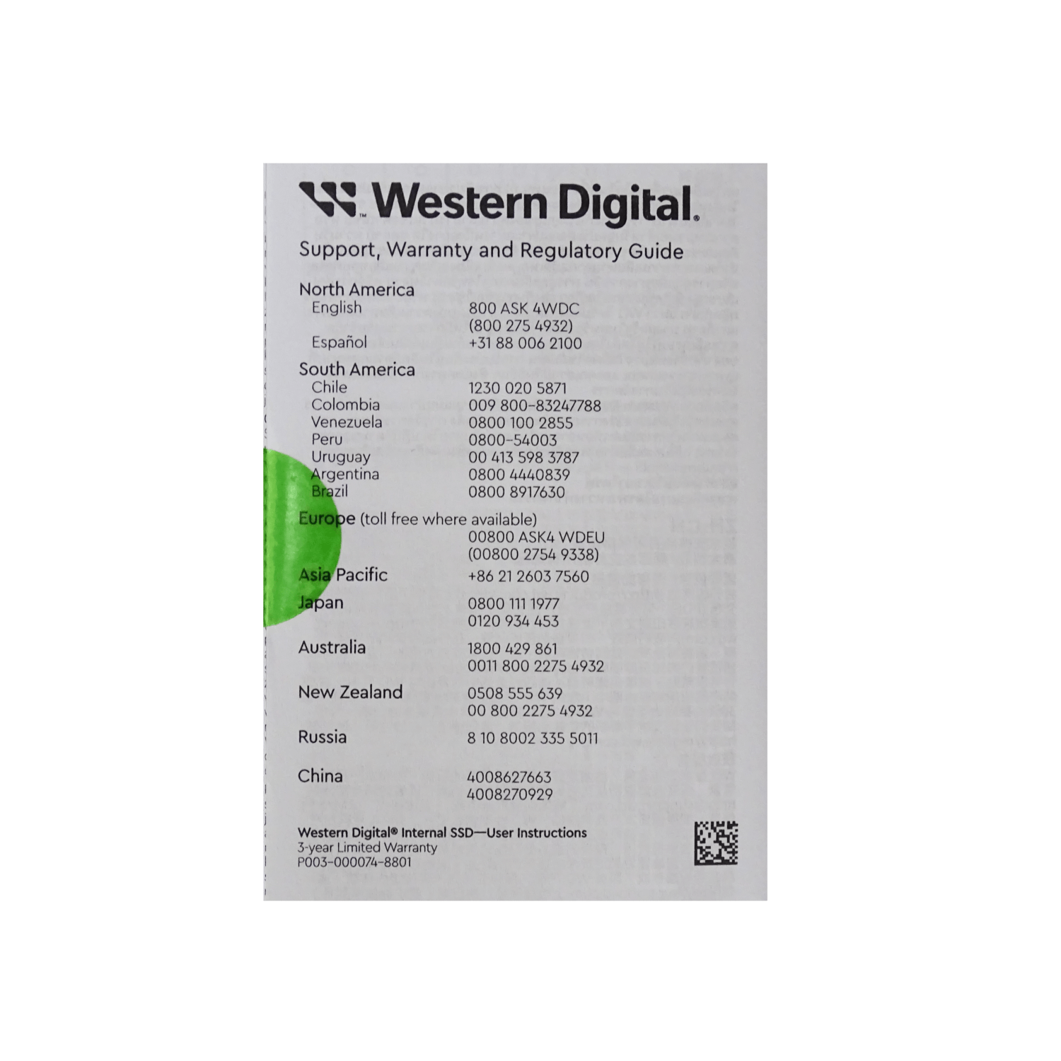 Unidad SSD Western Digital Green, 480GB, 2.5