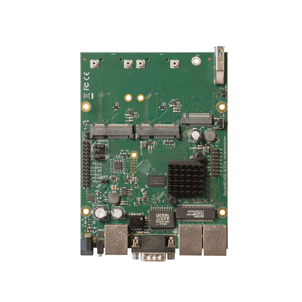 RouterBoard MikroTik RBM33G - x3 Puertos Ethernet, x2 miniPCIe, CPU Dual-Core 880MHz, 256MB RAM 4