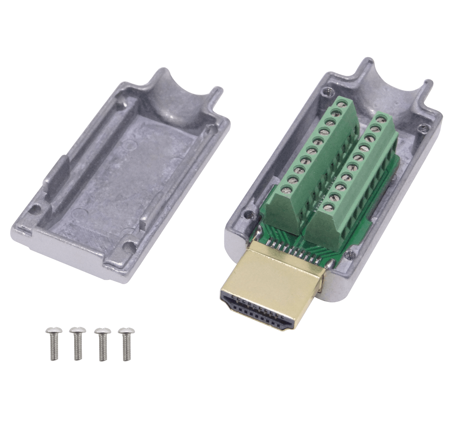Conector HDMI Macho Blindado Atornillable v2.0, Terminal Volante con Tierra 4