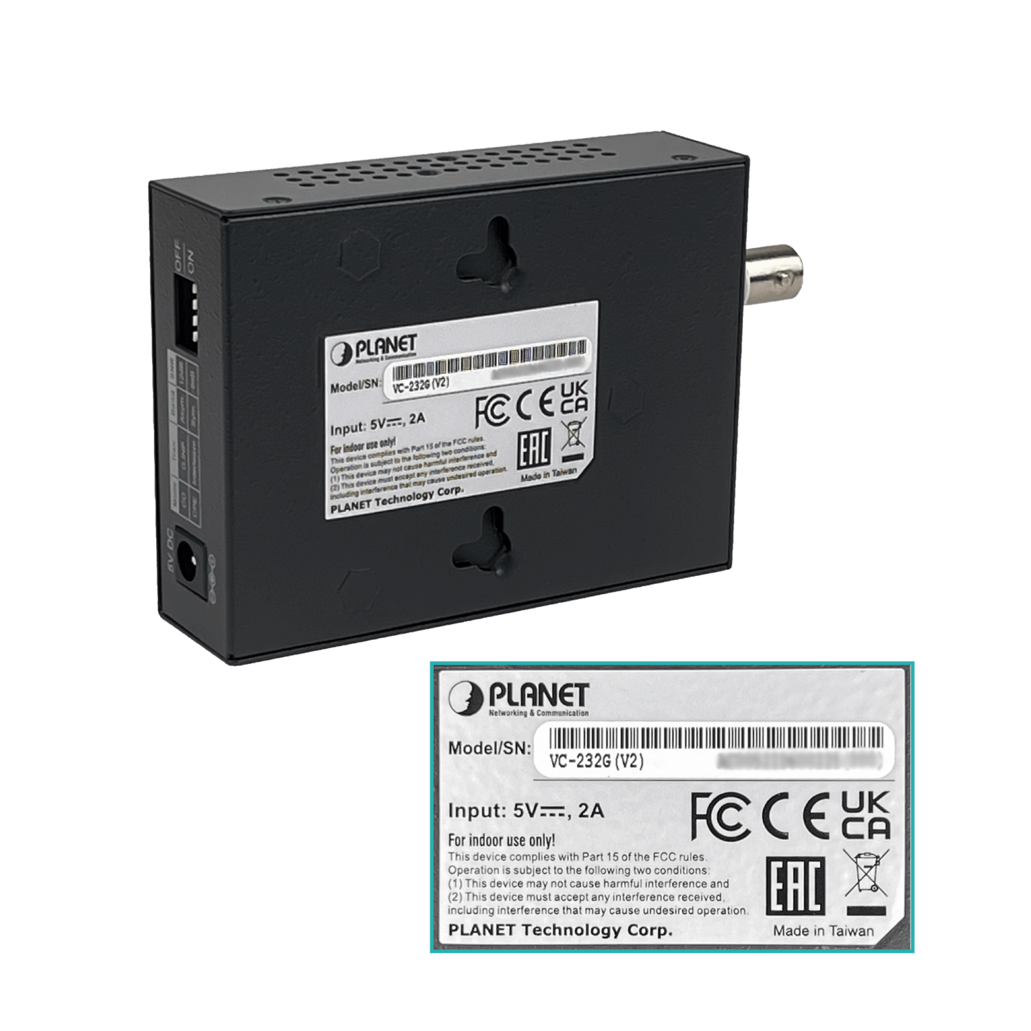 Convertidor Ethernet sobre Coaxial PLANET VC-232G v2 - 300Mbps, 1.4km 3