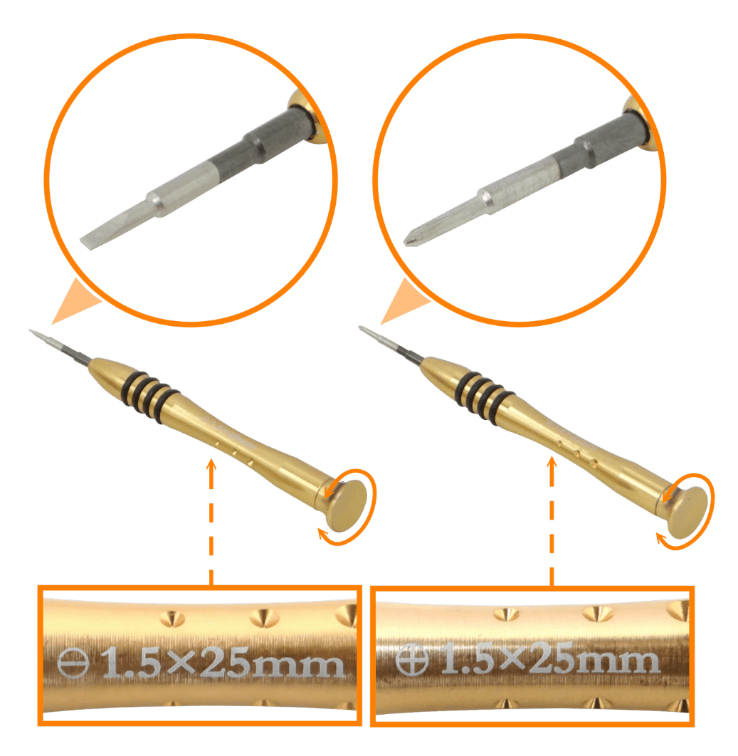 Set de 5 Atornilladores de Precisión para Telecomunicaciones, Paleta, Cruz, 25mm 4