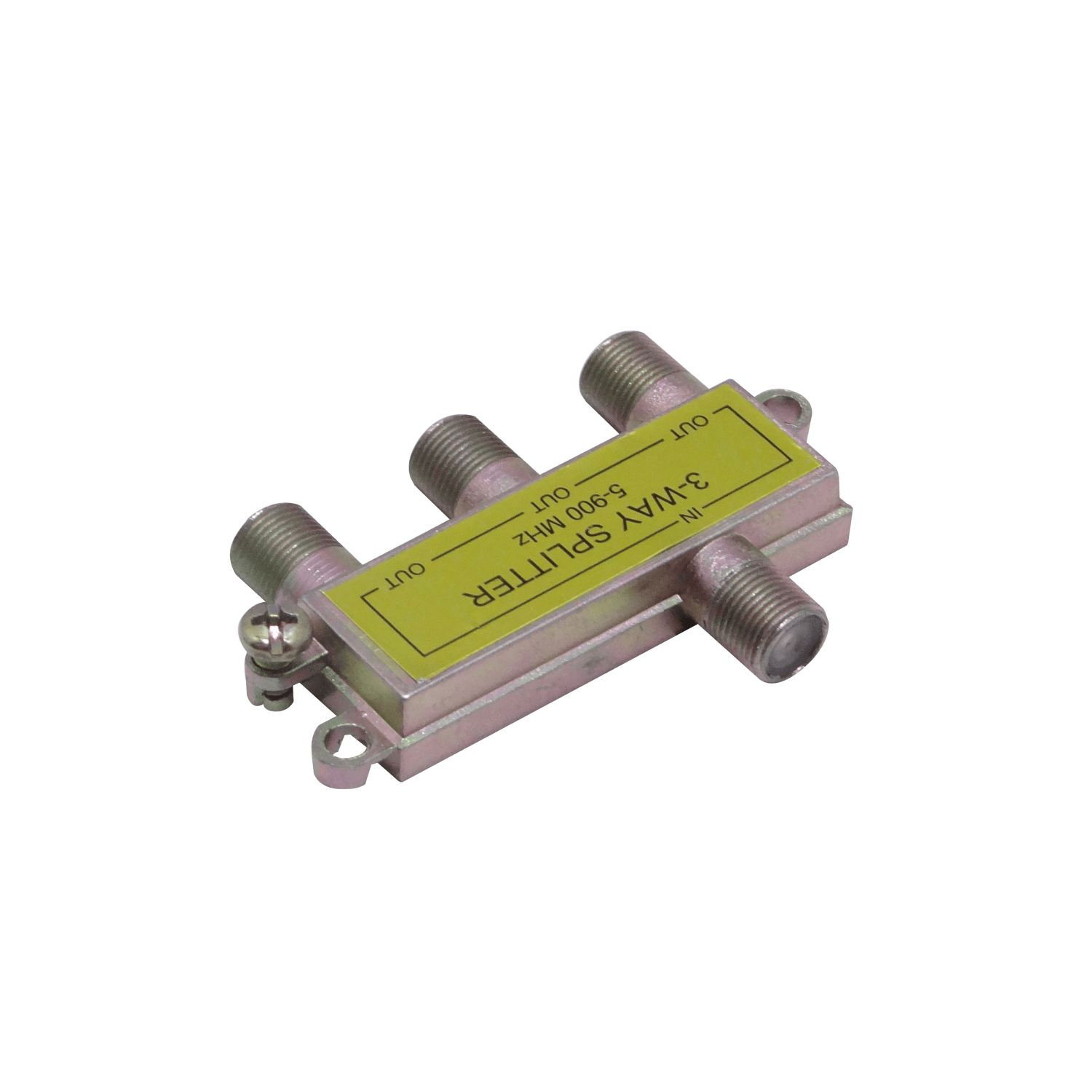 Divisor Coaxial 1x3 F-H a F-H, 5-900MHz, Para TV y RF 1