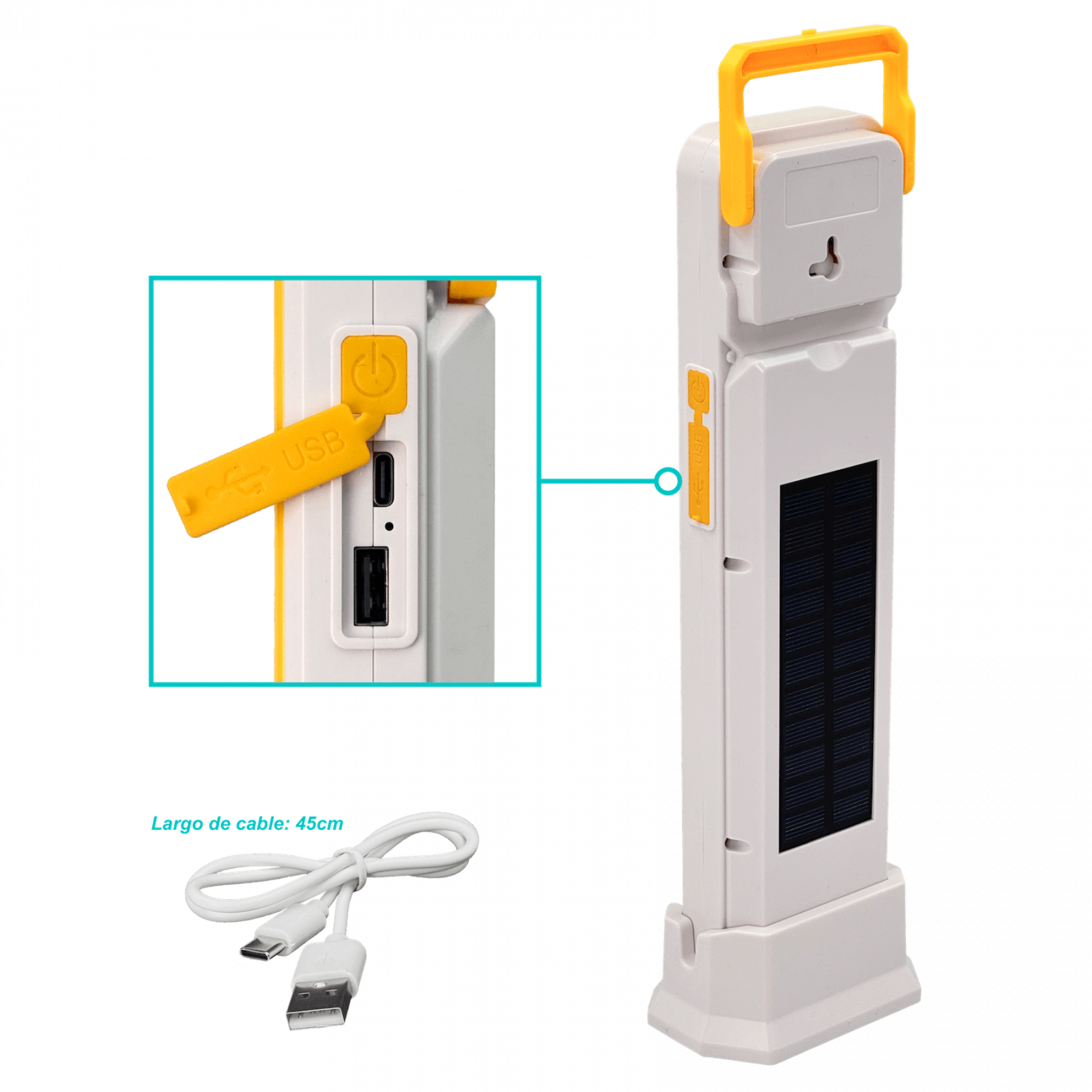 Lámpara de Emergencia EL125 125-LED 100Wh Recargable USB-C 2