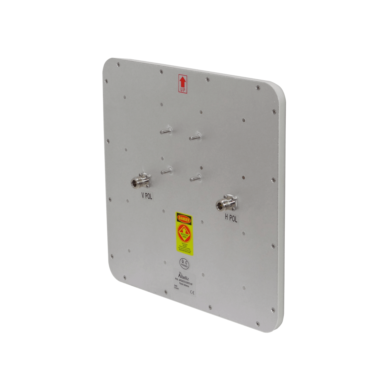 Antena Panel DualPol ALTELIX AP3437G18M2-NF 3,4-3,7GHz 18dBi 15x15° 2x2 N-Hembra 307x307mm 5