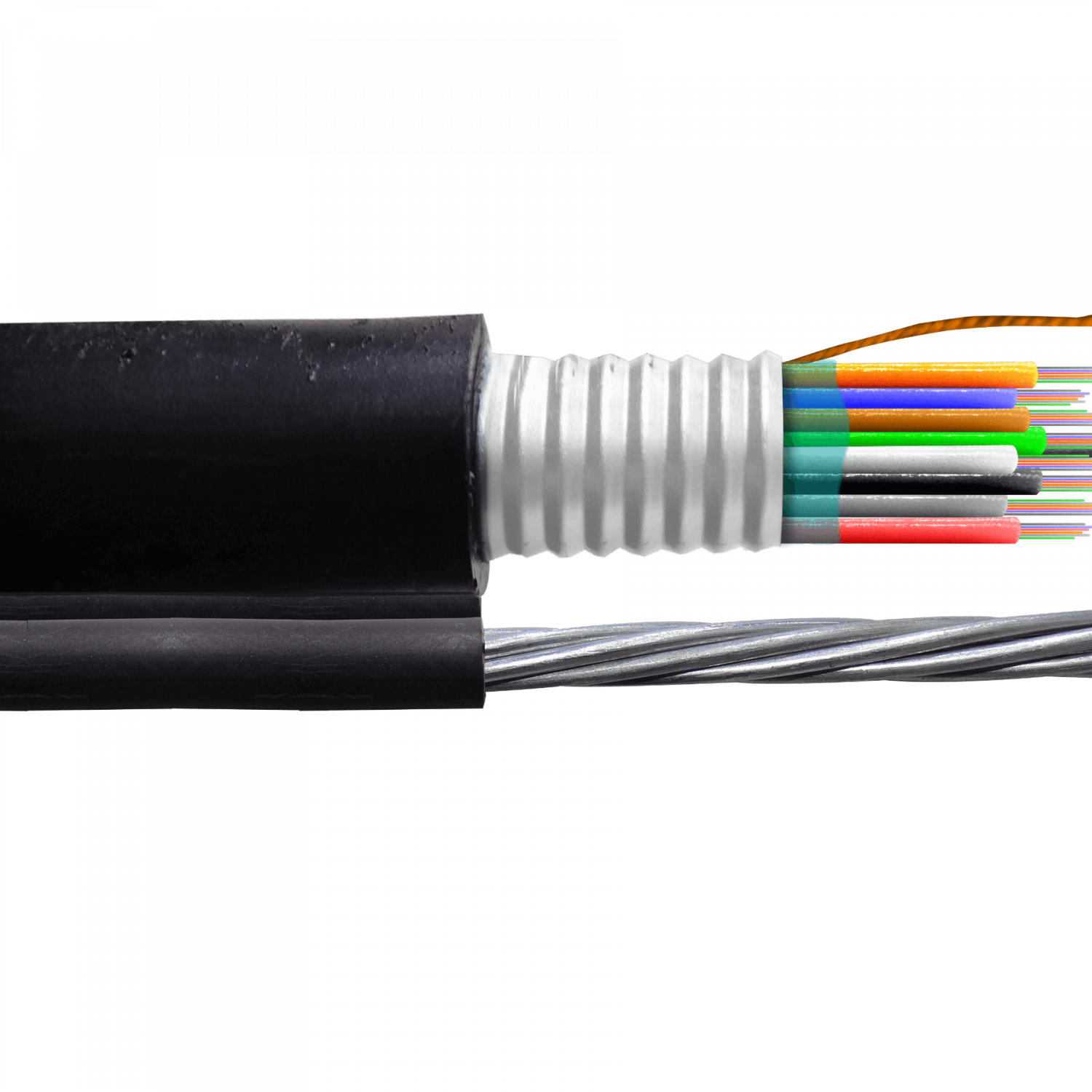 Cable de Fibra Óptica Monomodo 48 Fibras G652D Minitubo Figura 8 Exterior con Portante - CFS848 1