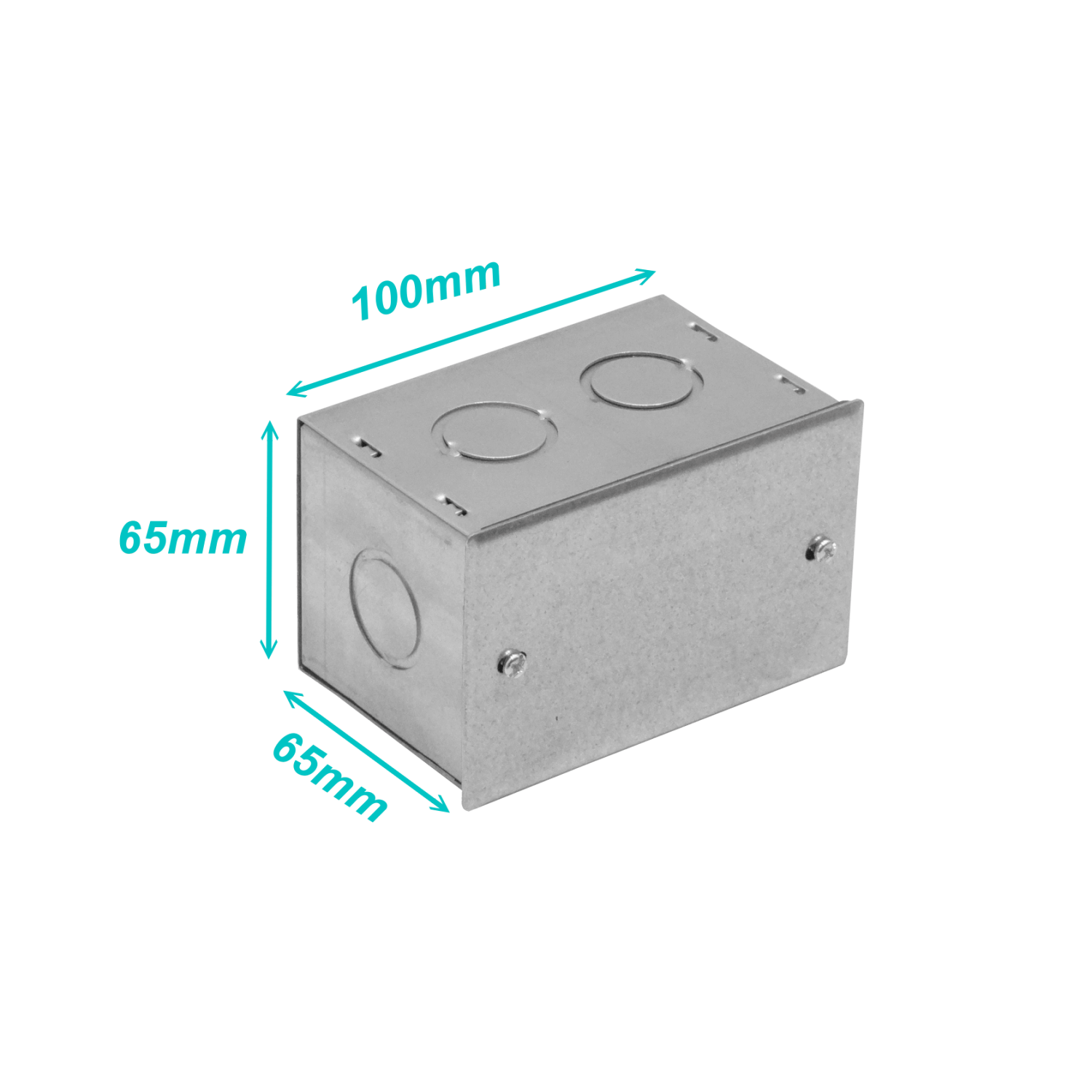 Caja Metálica FPCWM-1 A01, 100 × 65 × 65 mm con Tapa 106 × 69 mm Zincada 1