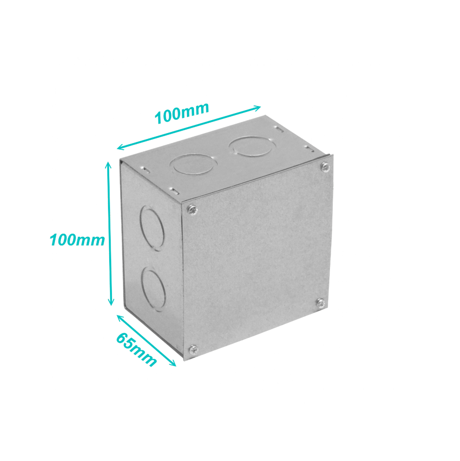 Caja Metálica FPCWM-3 (A11) – 100×100×65 mm con tapa 102×102 mm zincada 1