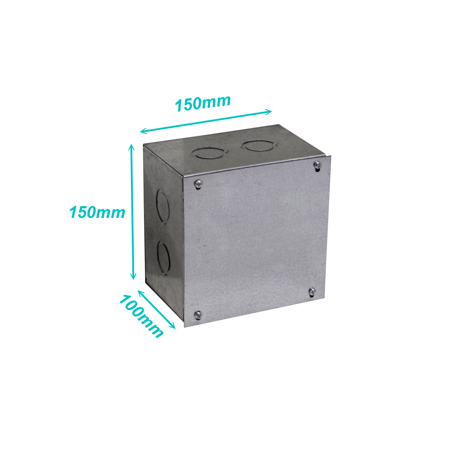 B15 Caja 150x150x100mm c/Tapa-155x155mm Zincada Metalica 1