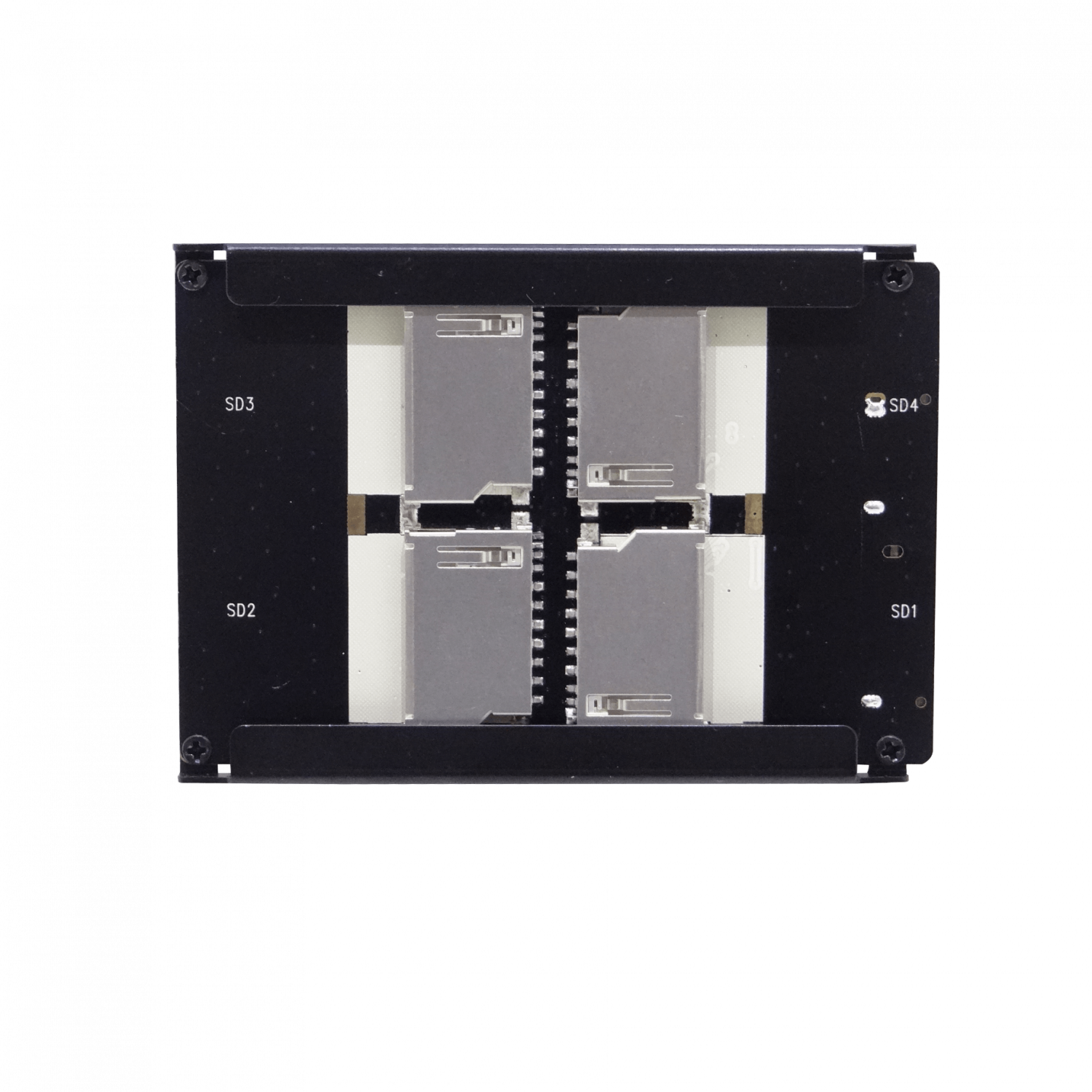 Adaptador 4-SD a 1-SATA-2.5 7+15 emula-Disco-Duro 7mm max-4x128GB 1